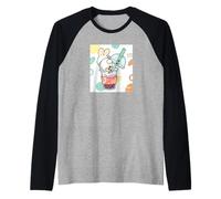 Cute Rabbit Boba Bunny Funny Bubble Tea Raglan Baseball Tee
