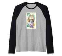 Cute Rabbit Boba Bunny Funny Bubble Tea Raglan Baseball Tee