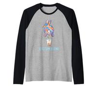 Cute Rabbit Boba Bunny Funny Bubble Tea Raglan Baseball Tee