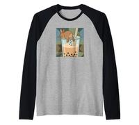Cute Rabbit Boba Bunny Funny Bubble Tea Raglan Baseball Tee