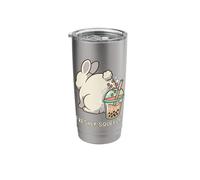 Cute Rabbit Boba Bunny Funny Bubble Tea Stainless Steel Insulated Tumbler