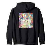 Cute Rabbit Boba Bunny funny Bubble Tea Zip Hoodie