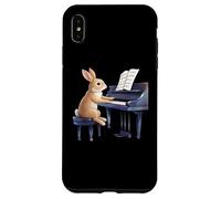 Cute Rabbit Bunny Playing Piano Rabbits Musician Music Case for iPhone XS Max