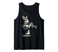 Cute Rabbit Bunny Playing Trumpet Rabbits Musician Music Tank Top