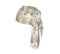 Cute Rabbit Butterfly and Flowers Print Helmet Cap Quick Dry Cycling Skull Wrap Breathable Polyester Adjustable Adult Summer Beanie