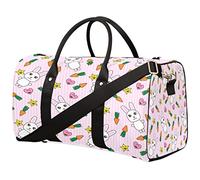 Cute Rabbit Carrot Travel Duffle Bag Sports Gym Bag Luggage Bag Weekend Bag Large Capacity Holdall with Shoulder Strap for Adult Men Women Unisex