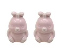 Cute Rabbit Ceramic Cabinet Knobs, 2Pcs Colorful Animal Drawer Pulls Handles for Kids Room, Nursery, Wardrobe, Cupboard, Dresser, Home Decorative Hardware