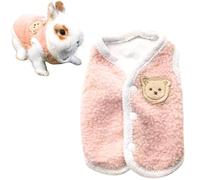 Cute Rabbit Coat Warm Cozy Pet Apparel No Sleeve Soft Polar Fleece Bear Pattern Bunny Puppy Dress Outfit Rabbit Clothes for Kittens (Pink,M)