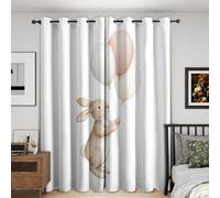 Cute Rabbit Curtains Blackout, 66x90 Inch 2 Panels - Kids Cartoon Animal Pattern Black Out Curtains, Home Decor, 90 Drop Eyelet Window Drapes for Bedroom, Living Room A&BD62