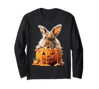 Cute Rabbit Dripping Pumpkin Candy Corn Halloween Animal Long Sleeve T-Shirt
