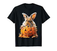 Cute Rabbit Dripping Pumpkin Candy Corn Halloween Animal T-Shirt