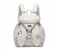 Cute Rabbit Ear Hooded Backpack Women Kawaii Plush Bunny Ears Rucksack