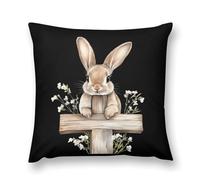 Cute Rabbit Easter Plush Pillowcases Soft Throw Pillow Covers Body Cushion Protective Case for Sofa Car Home Decor 22 "x22 "
