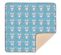 Cute Rabbit Face Soft Foam Baby Playmat for Indoor Outdoor Cozy Breathable Infant Play Activity Mat for Baby Toddler Infant, 50'' x 50''