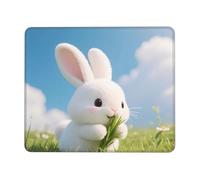 Cute Rabbit Grass Computer Mouse Pad Non-Slip Rubber Base Laptop Mouse Mat for Office Computer Mousepad 8.3 X 10.3 in