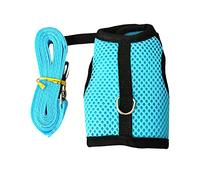 Cute Rabbit Harness with Leash Soft Collar for Kitten Rabbit Small Animals Blue L