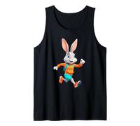 Cute Rabbit Jogging in Sporty Outfit Illustration Tank Top