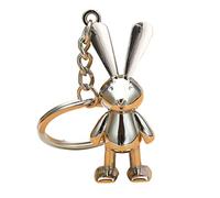 Cute Rabbit Keychain Keyring Metal 3D Realistic Bunny Key Ring Key Chain Car Key Handbag Backpack Pendant Charm Decor for Women Girls 2023 Chinese New Year Gifts Brithday Christmas Stocking Fillers S