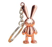 Cute Rabbit Keychain Keyring Metal 3D Realistic Bunny Key Ring Key Chain Car Key Handbag Backpack Pendant Charm Decor for Women Girls 2023 Chinese New Year Gifts Brithday Christmas Stocking Fillers R