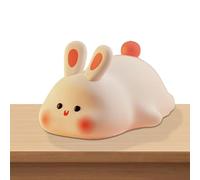 Cute Rabbit Lamp - Soft Bunny Lamp | Cute Big Faced Rabbit Silicone Lamp with 3 Adjustments, USB Battery Operated Sensory Lights, Cute Stuff for Bedrooms Home Living, 5.63x4.29x3.35 in