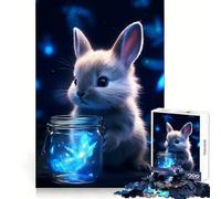 Cute Rabbit Luminous Glow for Adults 1000 Piece Jigsaw Puzzle DownTime Game Indoor Play Fun Challenge Wall Accent (50x75cm)