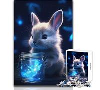 Cute Rabbit Luminous Glow Puzzle for Teenagers 1000 Pieces Learning through Play Experience Heartfelt Special Occasion Gift Size 50x75cm
