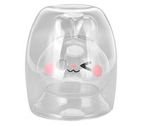Cute Rabbit Mugs, 300ml Double Walled Glass Coffee Mugs Cute Glass Cups Insulated Glass Espresso Cups for Home Kitchen Office(透明内胆)