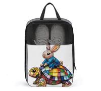 Cute Rabbit on Colorful Turtle Shoe Bag for Travel Daily Use Anti-dust Storage Carrier Golf Shoe Pouch