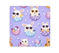 Cute Rabbit Pattern Camera Wrap Cloth, Squares Magic Self-Adhesive Cloth for Lens Camera Anti-Scratch Lens Protector Makeup Wrap Cloth Bag 13.8" x 13.8"