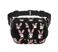 Cute rabbit Pattern trendy fashionable waist bag, unisex travel sports messenger bag