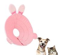 Cute Rabbit Pet Recovery Collar | Soft Plush Cone for Cats/Dogs | Post - Veterinary Care Wound Protection with Hook & Loop | S M L XL Sizes (S)