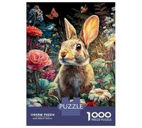 Cute Rabbit Puzzle 1000 Piece, Jigsaw Puzzle Challenge Eco-friendly Paper Puzzle for Adults & for Age 12 And Up 38x26cm/1000pcs
