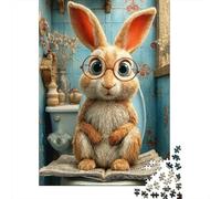 Cute Rabbit Reading 1000 Piece Extra-thick Cardboard Diy Jigsaw Puzzle Adults Kids 12 Years Up Fun Challenging Family Game Beautiful Decoration 38x26cm/1000pcs