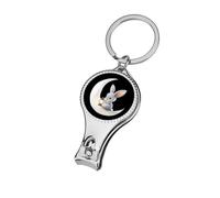 Cute Rabbit Sitting on Moon Personalized Nail Clippers for Fingernails Metal Fingernail Cutter Gift for Adults