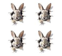 Cute Rabbit Stickers 1/4/9 Packs Parent-Child Rabbit Hunt Interactive Game Decals Self-Adhesive Decor for Kids Room
