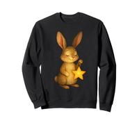 Cute Rabbit With Star Lantern Dreamy Night-Sky Graphic Art Sweatshirt