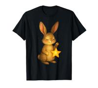 Cute Rabbit with Star Lantern Dreamy Night-Sky Graphic Art T-Shirt