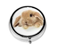 Cute RabbitMeta Pill Box 3 Compartment Medicine Case,Portable Organizer