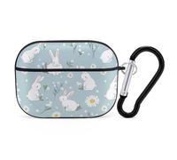 Cute Rabbits Daisy Flowers Printed Bluetooth Earbuds Case Colorful Wireless Headphones Covers Compatible With AirPods Pro 2