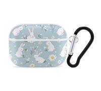 Cute Rabbits Daisy Flowers Printed Bluetooth Earbuds Case Colorful Wireless Headphones Covers Compatible With AirPods Pro 2