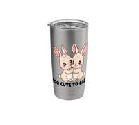 Cute Rabbits Too Cute to Care Stainless Steel Insulated Tumbler