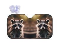 Cute Raccoon (1) Print Car Windshield Sun Shade, Sun Visor With Suction Cups For Most Vehicles
