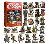 Cute Raccoon Animals Advent Calendar 2025, 24-Day Christmas Acrylic Animal Countdown Calendar, 24 Cute Animal Hanging Ornaments for Xmas Tree, Perfect Collectible Set for Creatures Lovers