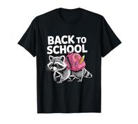 Cute Raccoon Back to School Pink Backpack Funny Kids T-Shirt