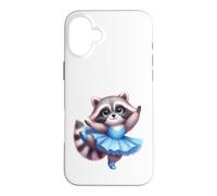 Cute Raccoon Ballerina Dancing Animal Lover Case for iPhone 16 Plus