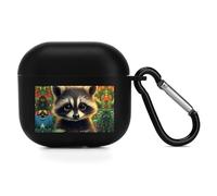 Cute Raccoon Bluetooth Earbuds Protector Compatible with Airpods 4 Cute Wireless Earbud Case Cover