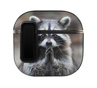 Cute Raccoon Case Compatible with AirPods 4 Hard Earphone Case Protective Cover