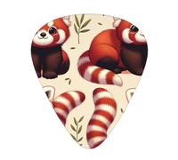 Cute-Raccoon-Cat-Red-Panda 12 Pack Guitar Picks With 3 Thicknesses And Storage Box, Abs Plectrums For Electric Bass Guitar Players
