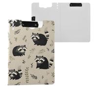Cute Raccoon Clipboard a4 Clip Board Foldover Document Folder Files for Paperwork with Clips Lightweight Plastic