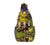 Cute Raccoon Crossbody Sling Bag Crossbody Shoulder Chest Bag Shoulder Strap Waist Fanny Pack Men Women
